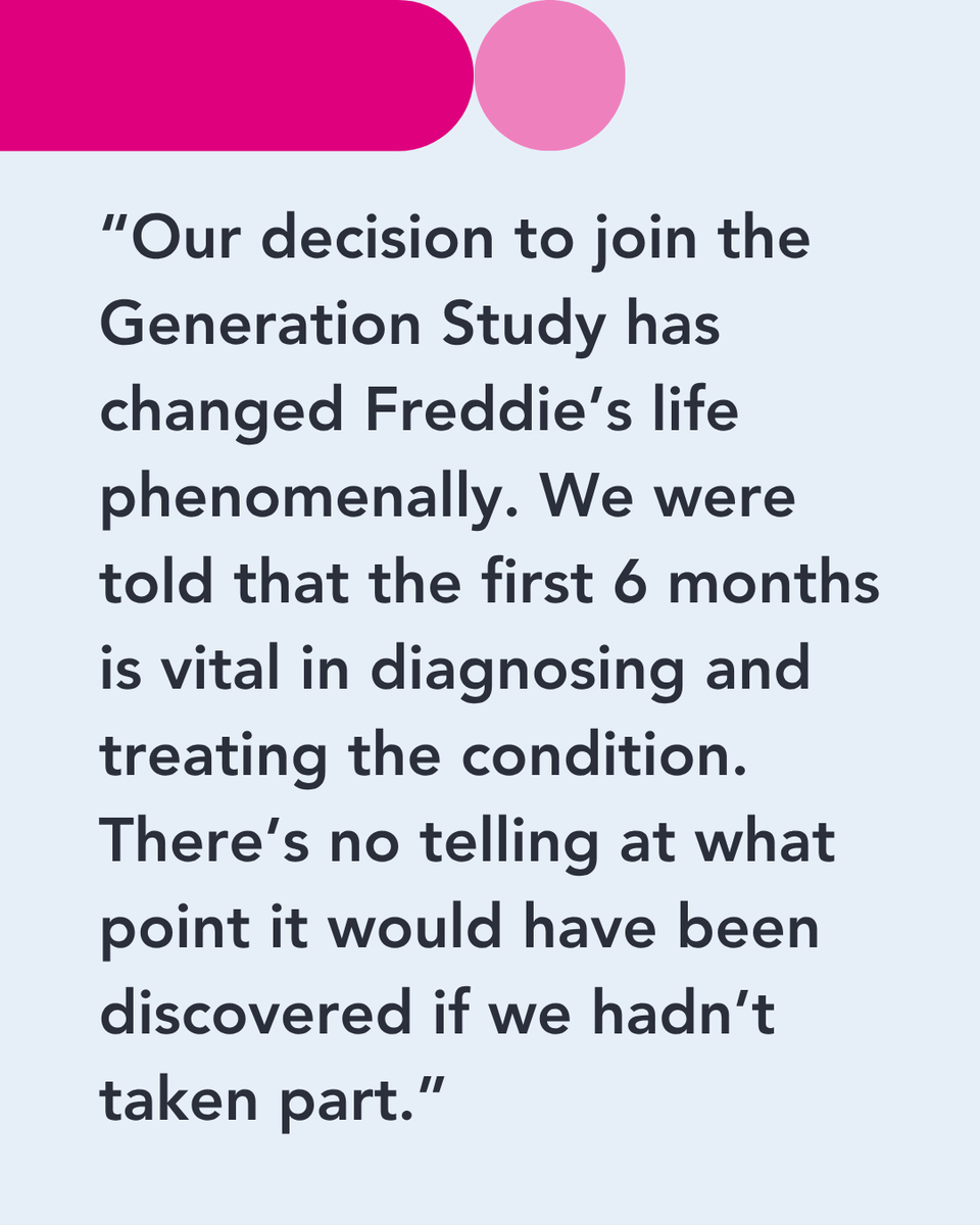 GenomicsEngland's tweet photo. Shortly after being born, Freddie was diagnosed with hereditary retinoblastoma, caused by a change in his RB1 gene. He is one of numerous children who has benefitted from being part of the Generation Study.

Read Freddie's story: https://t.co/1XBmH7LQBU https://t.co/ULVNtuAibG