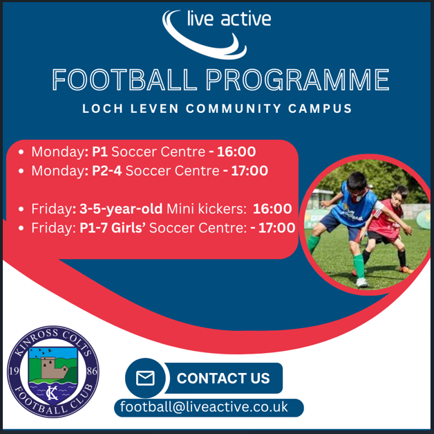 Please see attached information about Live Active's Football Programme at LLCC.