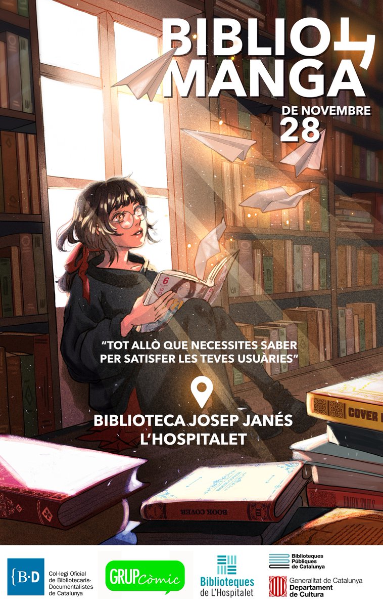 📚 Torna #BiBLIOMANGA!

El 28 de novembre, a la <a href="/BibJosepJanes/">Biblioteca Josep Janés</a>  (L’Hospitalet), celebrem la 4a edició: Tot allò que necessites saber per satisfer les teves usuàries.

💬Shojo, Danmei, anime en català i novetats del <a href="/MANGAbcn/">Manga Barcelona</a> !

🔗Inscripcions obertes cobdc.org/producte/bibli…