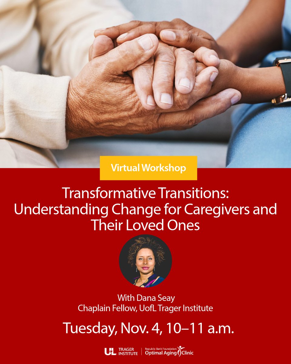 Join this virtual workshop with Dana Seay, our chaplain fellow, on Tuesday, Nov. 4 at 10 a.m. to discuss the challenges caregivers face as their loved ones undergo life changes and learn strategies for adapting and thriving during transitions. loom.ly/NnTQ8UM
