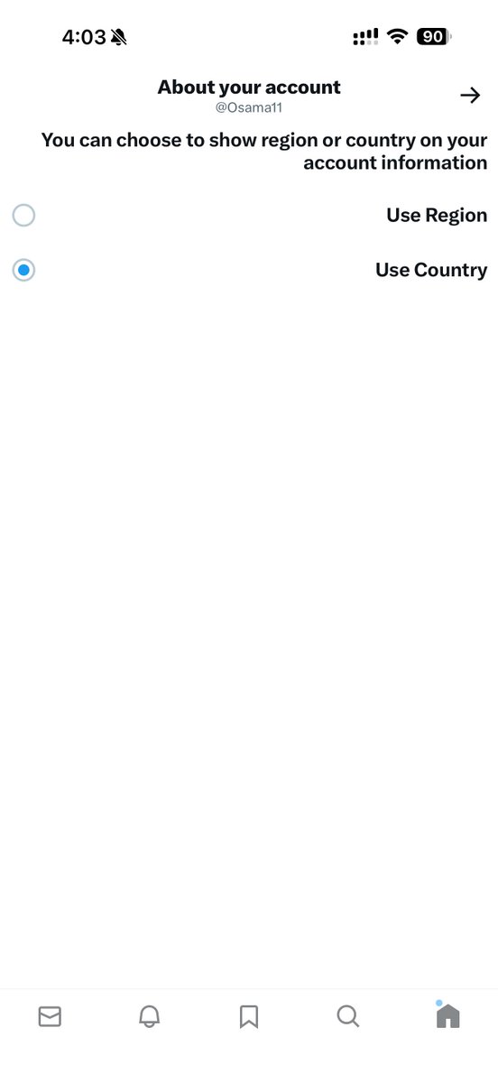 هالخيار توفر للجميع الان من اعدادات اكس - الخصوصية والامان
About your account 
تختار الدولة او المنطقة 
المنطقة يعني الشرق الاوسط او اسيا او افريقيا
مجهزينه قبل اطلاق ميزة بيانات الحساب