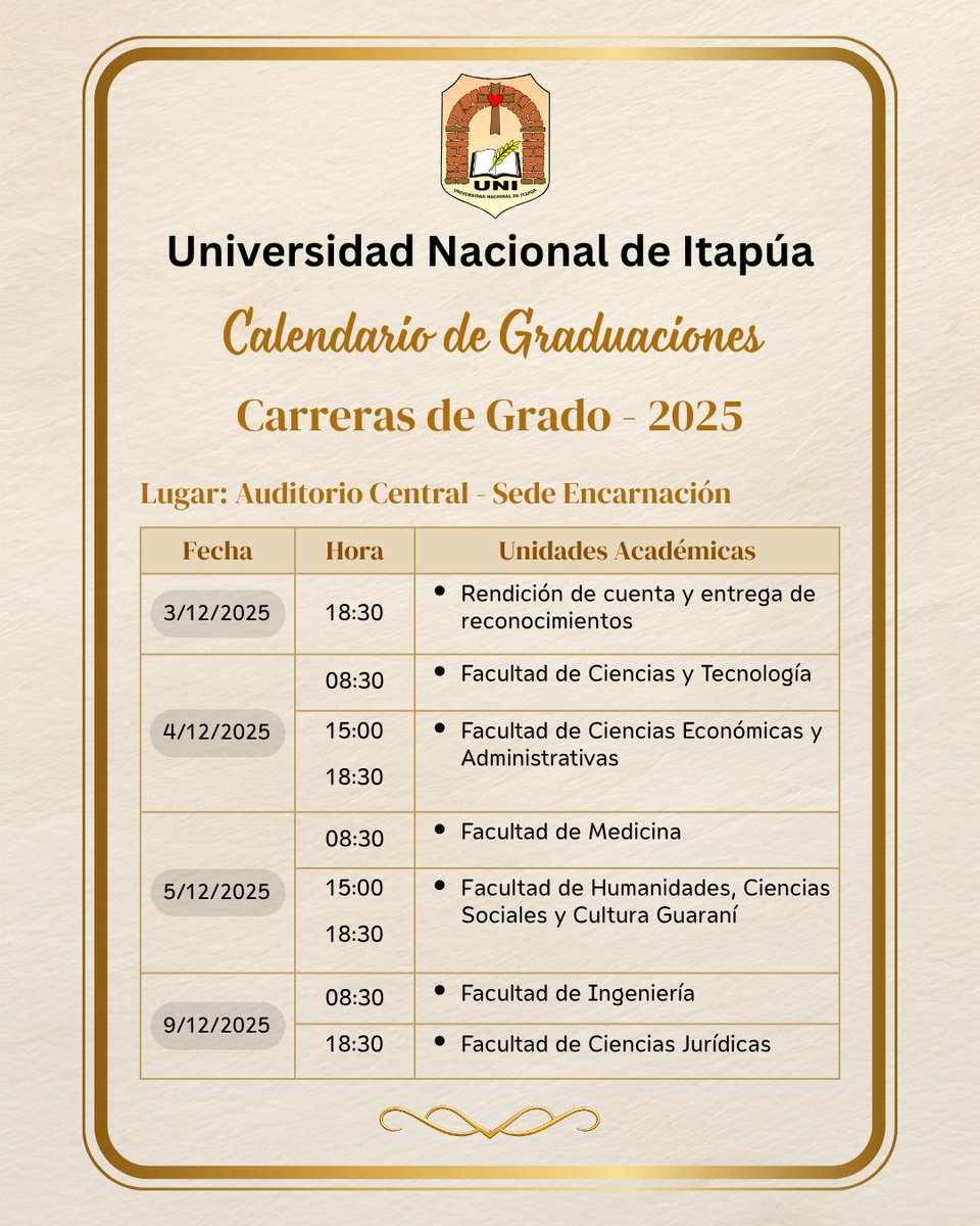 🎓 Actos de Graduación UNI 2025
uni.edu.py/calendario-de-…