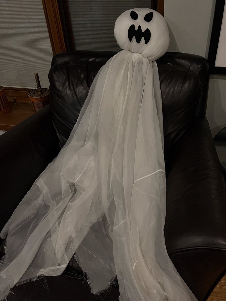 One sign it’s the Halloween season at my house? Him. This ghost has been one of our family’s signature decorations for YEARS, and I’ll be finding a spot outside for him after work! Did I mention I love Halloween? 🎃👻
