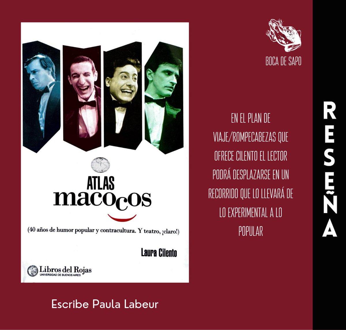 📚 Compartimos una nueva reseña! En esta oportunidad Paula Labeur escribe sobre el libro de Laura Cilento
"Atla Macocos" publicado.
✨️bocdesapo.ar