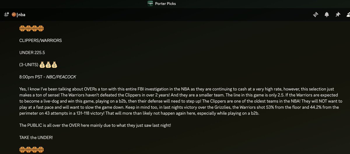 CASH THISE TICKETS @ everyone 🫵🏽

The CLIPPERS &amp; WARRIORS get the job done defensively and CASH the UNDER as expected! 😮‍💨

(+3-UNITS) 💰✨💰✨💰✨✅

#ClipperNation
#DubNation

GREAT PUBLIC FADE &amp; an ABSOLUTE BLOWOUT WINNER! 🔥

2-0 SWEEP 🧹 for (+6-UNITS) in the NBA TONIGHT! ✅
