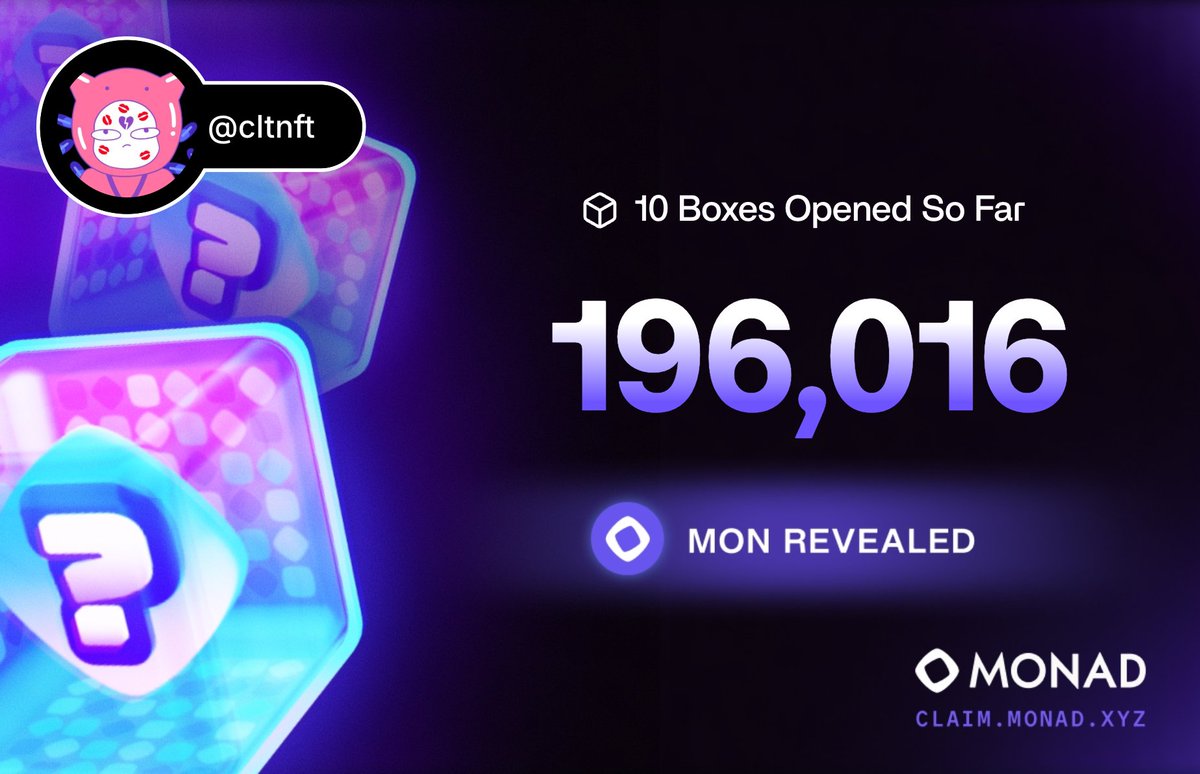 cltnft's tweet image. MONAD BOXES 🎁