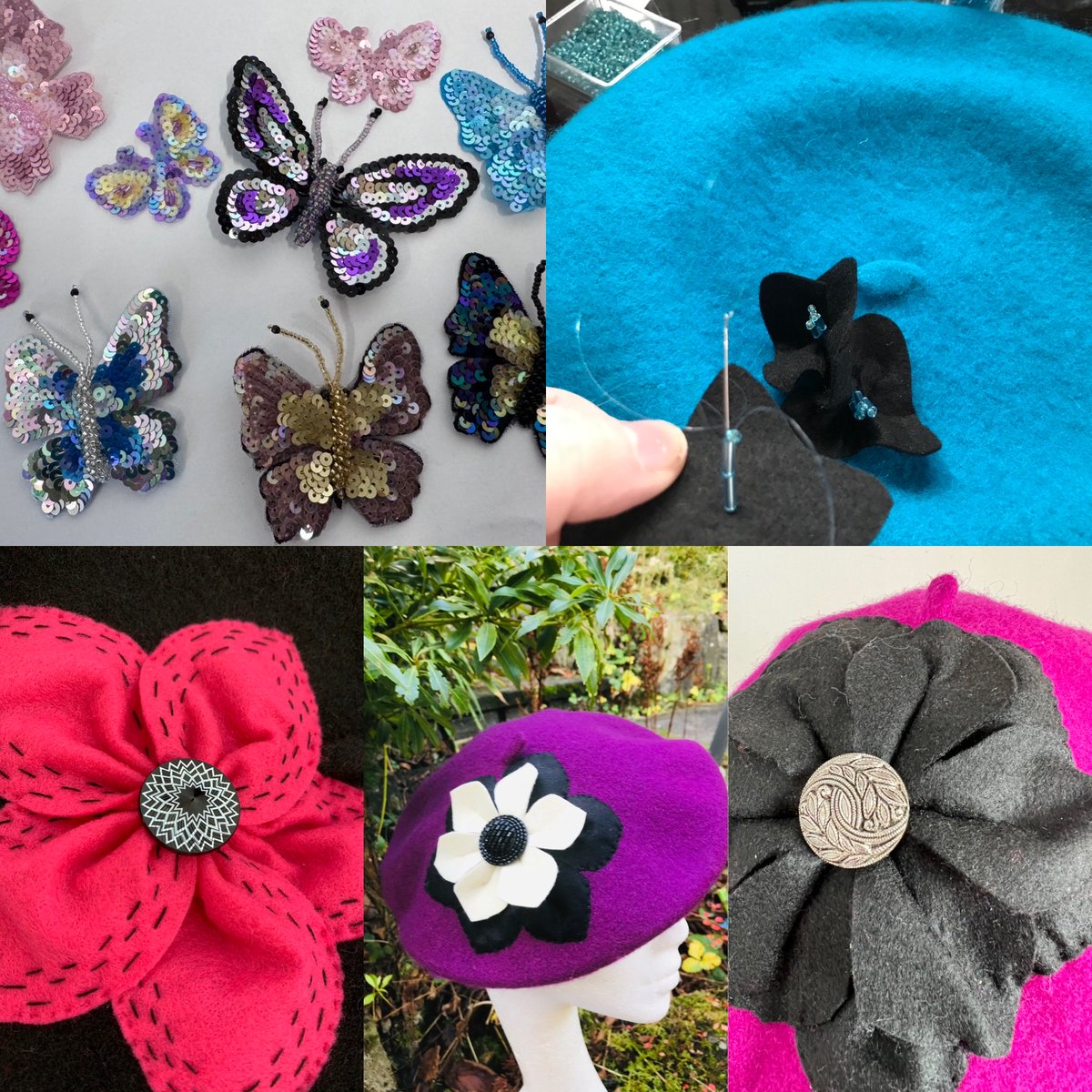 Decorate a beret with me on 15th November at What If? in Paisley. Will you go for flowers, butterflies, embroidery or beadwork? Will you keep the beret or give it as a gift this Christmas? Click here to book whatifpaisleyltd.com/product-detail…