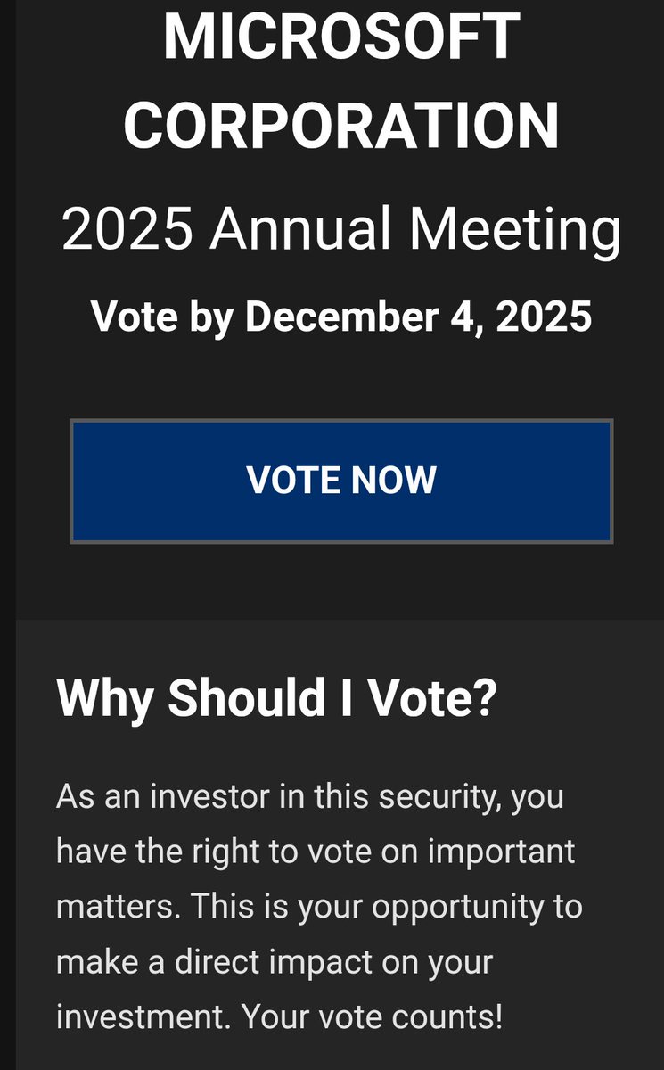 Dear <a href="/investbamboo/">Bamboo</a>, why did you tickle me with this mail about voting at the <a href="/Microsoft/">Microsoft</a> AGM with my 2k holding😄