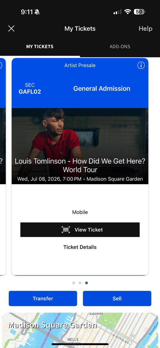 grapejuiceehs's tweet image. Selling 1 Louis msg pit ticket that I bought for resale from seatgeek for $288!! Dm me if interested 

🏷️ Louis Tomlinson HDWGH tour how did we get here? Madison square garden nyc iso selling pit 7/8 July 8