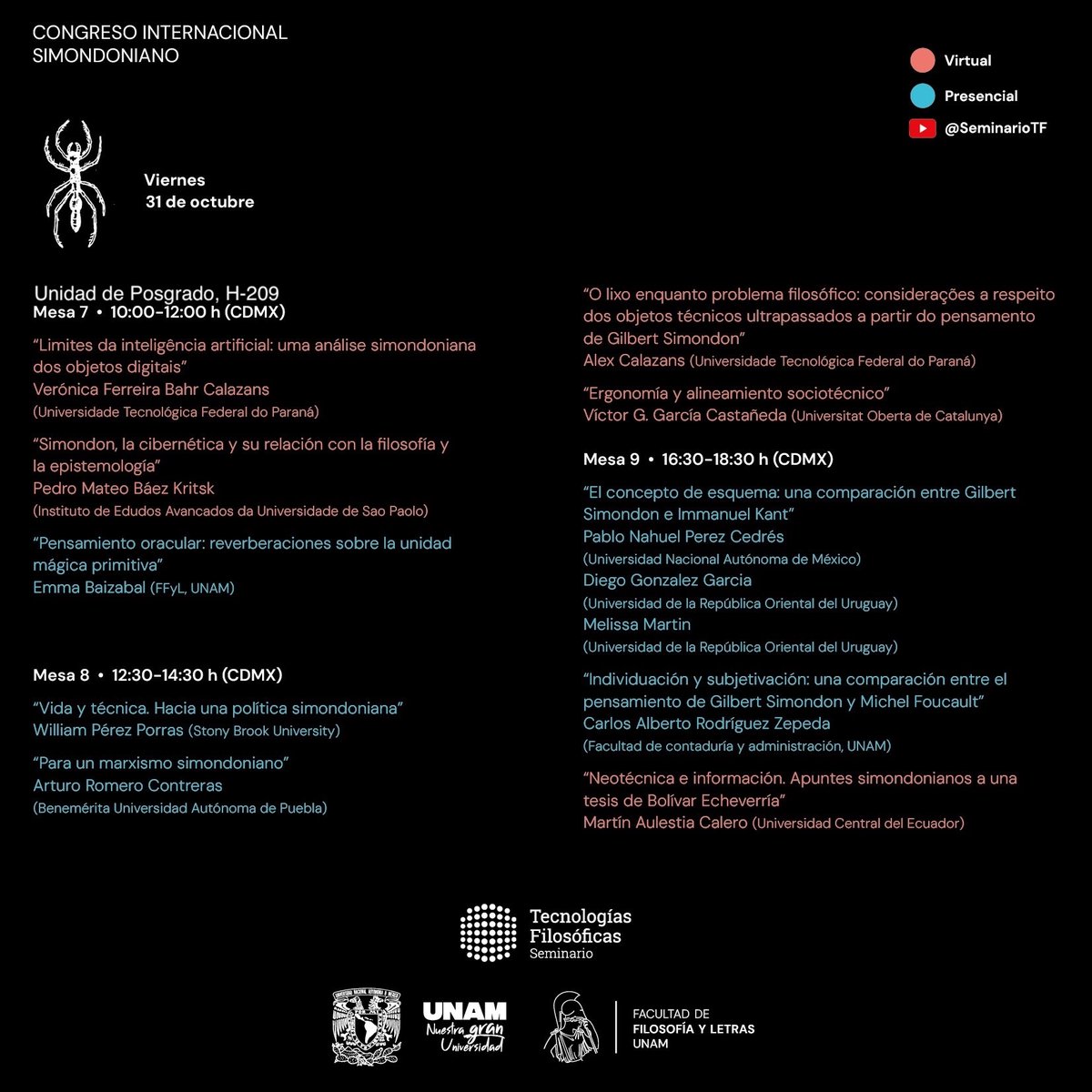 yierva's tweet photo. Acompáñenos hoy y participen en el "Congreso Internacional Simondoniano" organizado por el #SeminarioTF en @filos_unam. Participen por acá: https://t.co/TSJ5EnIEhM https://t.co/Lh7pGJfDhJ