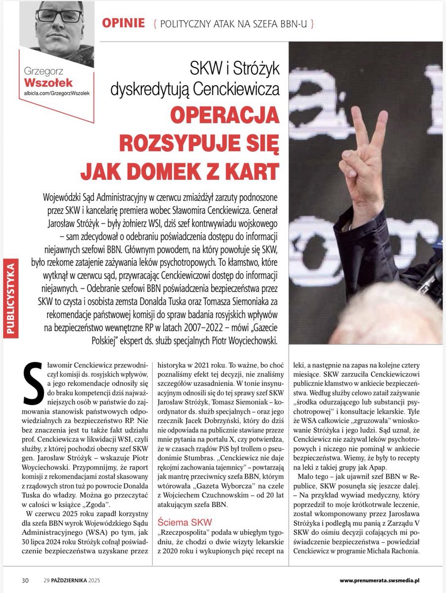 Brawo <a href="/gw_1990/">Grzegorz Wszołek</a> ! 
Brawo <a href="/PiotrW1966/">Piotr Woyciechowski 🇵🇱</a> ! 

(…) -Czy będzie to wielka reforma służb spe-cjalnych? Tak, w ramach odbudowy i przywrócenia służb specjalnych państwu pol-skiemu. I będzie to jeden z ważniejszych segmentów pakietu ustaw, które przywrócą profesjonalizm służbom, zapewnią