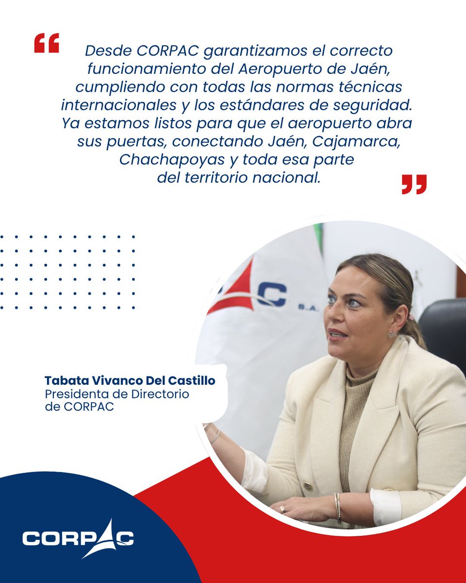 ¡Jaén vuelve a conectarse con el Perú y el mundo!🛫🇵🇪

✅#CORPAC confirma la reapertura del Aeropuerto Fernando Belaunde Terry de #Jaén y la reanudación de los vuelos comerciales desde este jueves 30, con la llegada del primer vuelo de LATAM Airlines Perú a las 12:35 p.m.