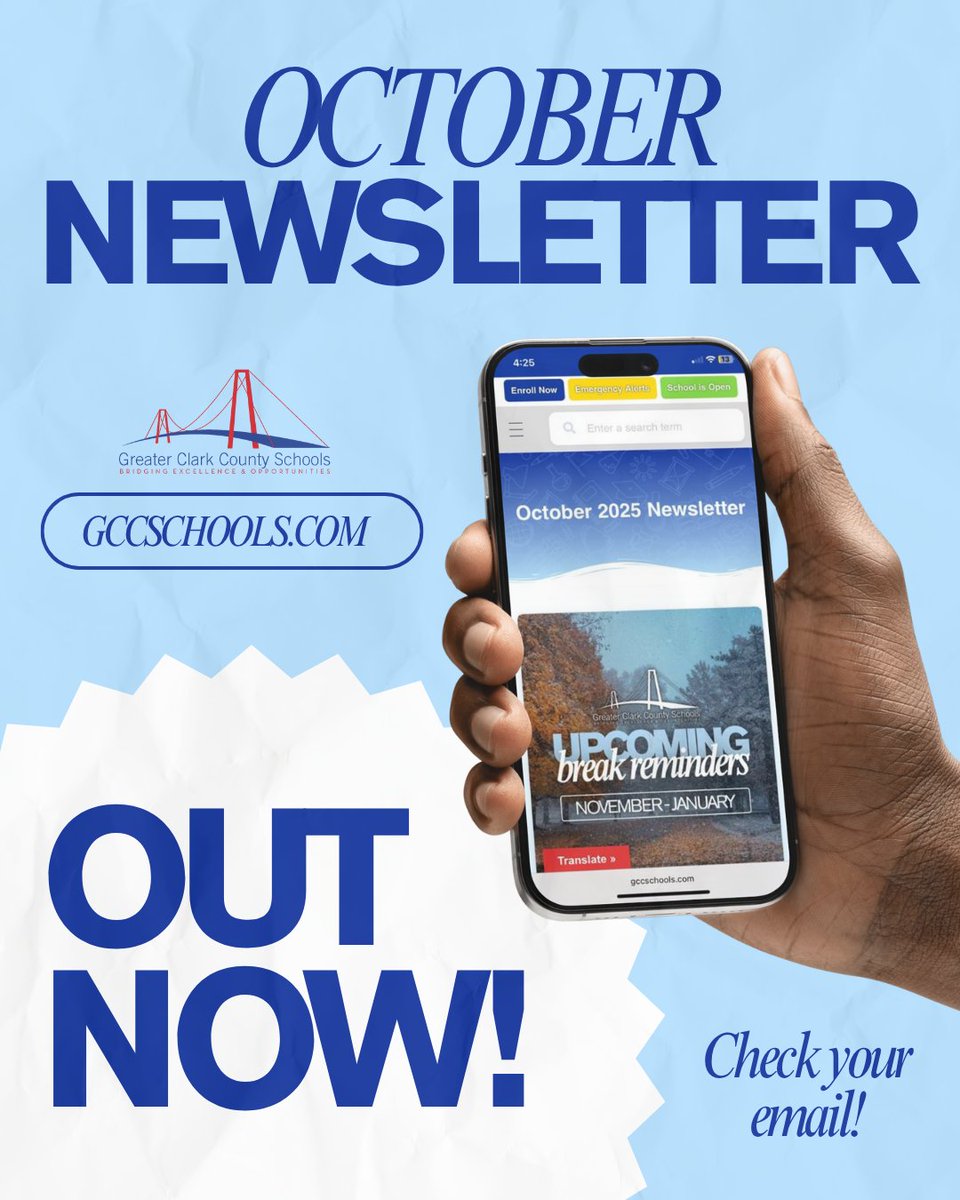 GCCSchools's tweet image. October&apos;s Newsletter is out 𝙉𝙊𝙒! 

Be sure to stay up-to-date on all things Greater with our monthly newsletters, which include calendar reminders, student and staff spotlights, and more! 

To view, visit: loom.ly/FESZYCk

#WeAreGreater