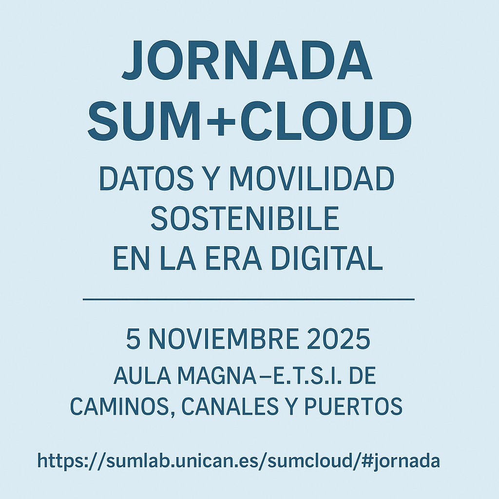 sumlabUC's tweet photo. 📢 ¡Ya disponible el programa de la jornada SUM+Cloud: Datos y Movilidad Sostenible en la Era Digital!
📅 5 noviembre · Aula Magna @CaminoSantander  @unican 

👉 https://t.co/chZlxfwHGo https://t.co/fJ69OyT0Ht