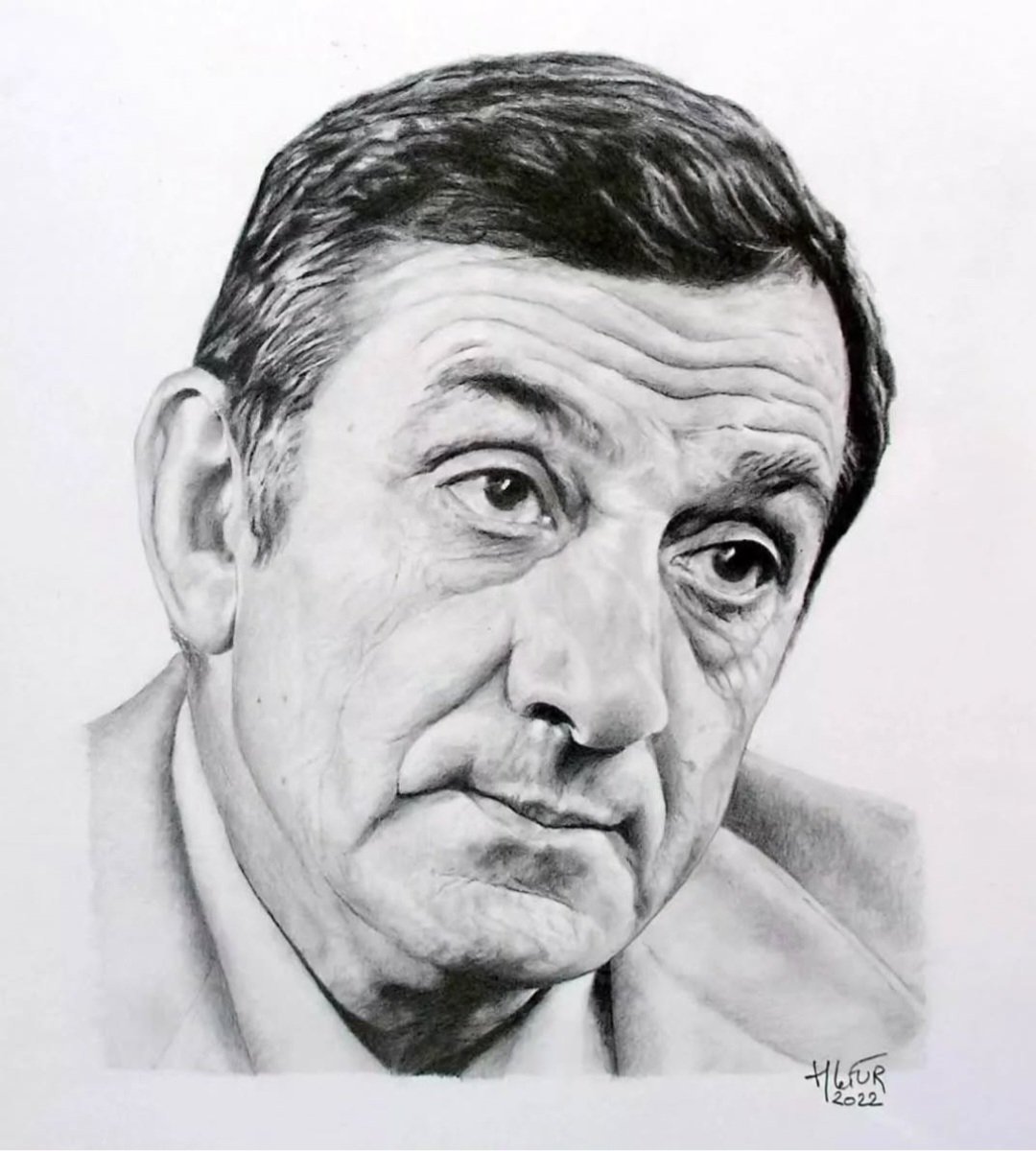 Lino VENTURA 
Dessin aux crayons graphite du 4h au 9b 
Sur feuille A3 Bristol