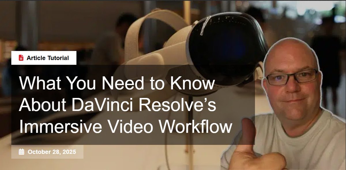 Patrick Inhofer tells post pros what you need to know about Apple Immersive Video in DaVinci Resolve Studio - operational essentials from Blackmagic's official guide.
mixinglight.com/color-grading-…