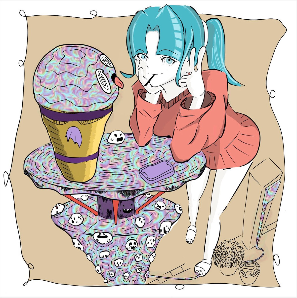 muchao_a_07's tweet photo. 【おばけてちょう】No.4
ねえ聞いてよ、パトラント

#イラスト　#illustration https://t.co/r5H3lxF0dk