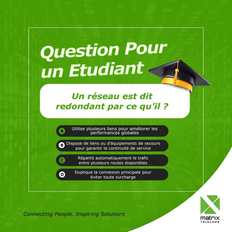 Question pour un Étudiant

Testez vos connaissances en réseaux avec ce quiz
