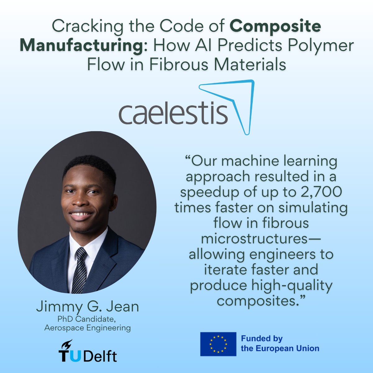 How does #AI make composite manufacturing up to 2,700x faster? 🤯 Find out in our new CAELESTIS blog feat. <a href="/tudelft/">TU Delft</a> PhD Candidate Jimmy G. Jean 👇 
caelestis-project.eu/2025/10/29/cra… #aerospace #composites