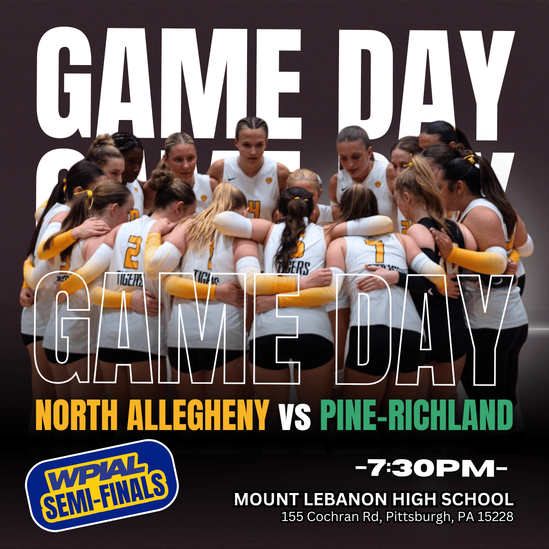 nagirlsvb's tweet photo. IT'S GAME DAY!! WPIAL SEMI-FINALS!! Good luck to the Tigers as they continue their play-off run as they take on the Rams at 7:30PM at neutral site - Mt. Lebanon High School! https://t.co/acr32OcAGv