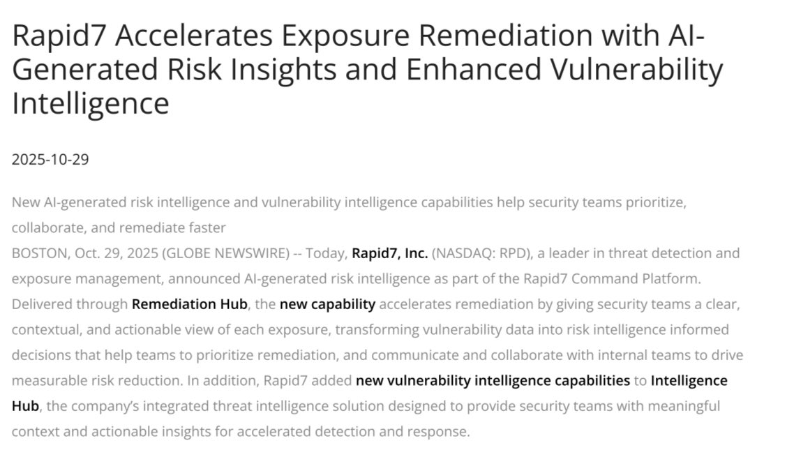 beaniemaxi's tweet image. Cybersecurity is a sector where using AI will improve operational efficiency (and the bottom line) drastically. Much of it is simply having eyes on the ground. Detecting and managing threats. $RPD leaned into this new tech early. Hasn’t shown up in results yet. But it will soon.
