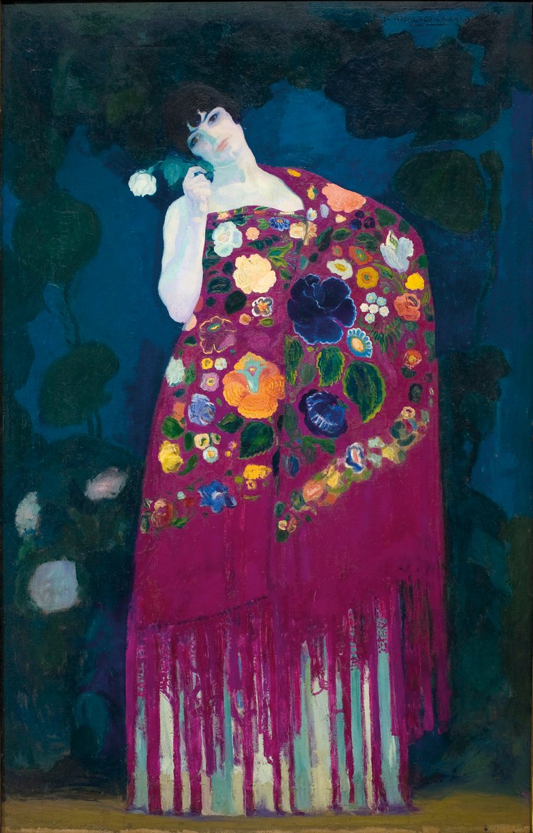 Le vêtement et l’accessoire féminins en rose et en peinture pour #Octobrerose2025
✦ Hermen Anglada Camarasa 🇪🇸 , Femme de Grenade, 1914