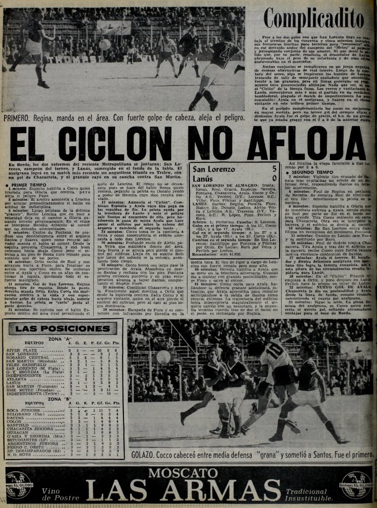 💙❤️💙
San Lorenzo 5 Lanús 0
29 Octubre 1972
Jugado en el Gasómetro
Nacional 72 🏆
Tres goles del Ratón Ayala y dos de Cocco