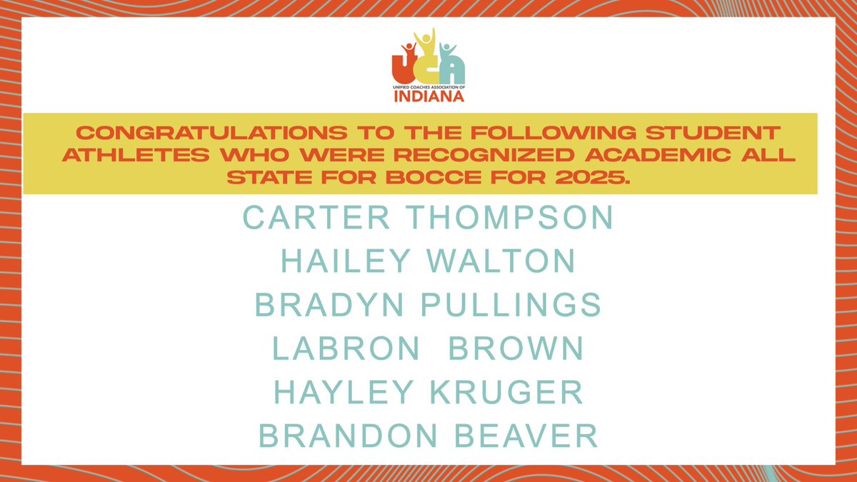 Congratulations to our 2025 Unified Bocce Academic All State Team. <a href="/SOIndiana/">Special Olympics Indiana</a> <a href="/ChampsTogether/">Champions Together</a>