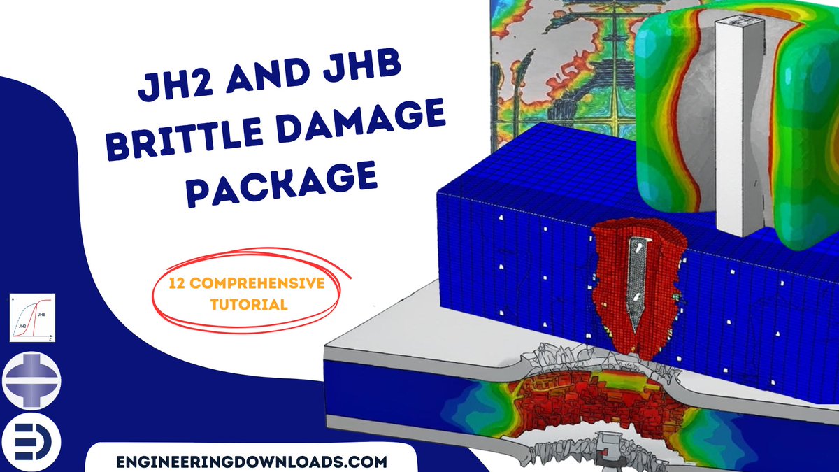 HyperLyceum's tweet image. Simulate brittle materials like rock, glass &amp;amp; ceramics under impact, blast &amp;amp; pressure with our JH2 &amp;amp; JHB Material Model Package in #Abaqus.
Includes 12 tutorials on damage, EOS &amp;amp; fracture modeling.
👉 engineeringdownloads.com/product/jh2-an…
🌐 engineeringdownloads.com

#EngineeringDownloads