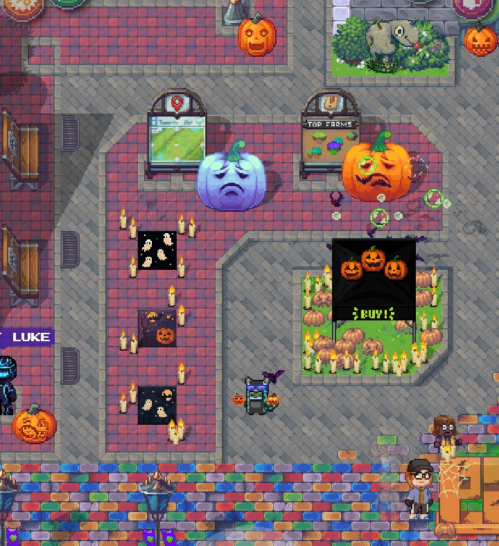 elo_e2's tweet photo. Village Decorating for Halloween 🎃😍

#HappyHalloween 🎃👻
@pixels_online https://t.co/G5FroCRRRV