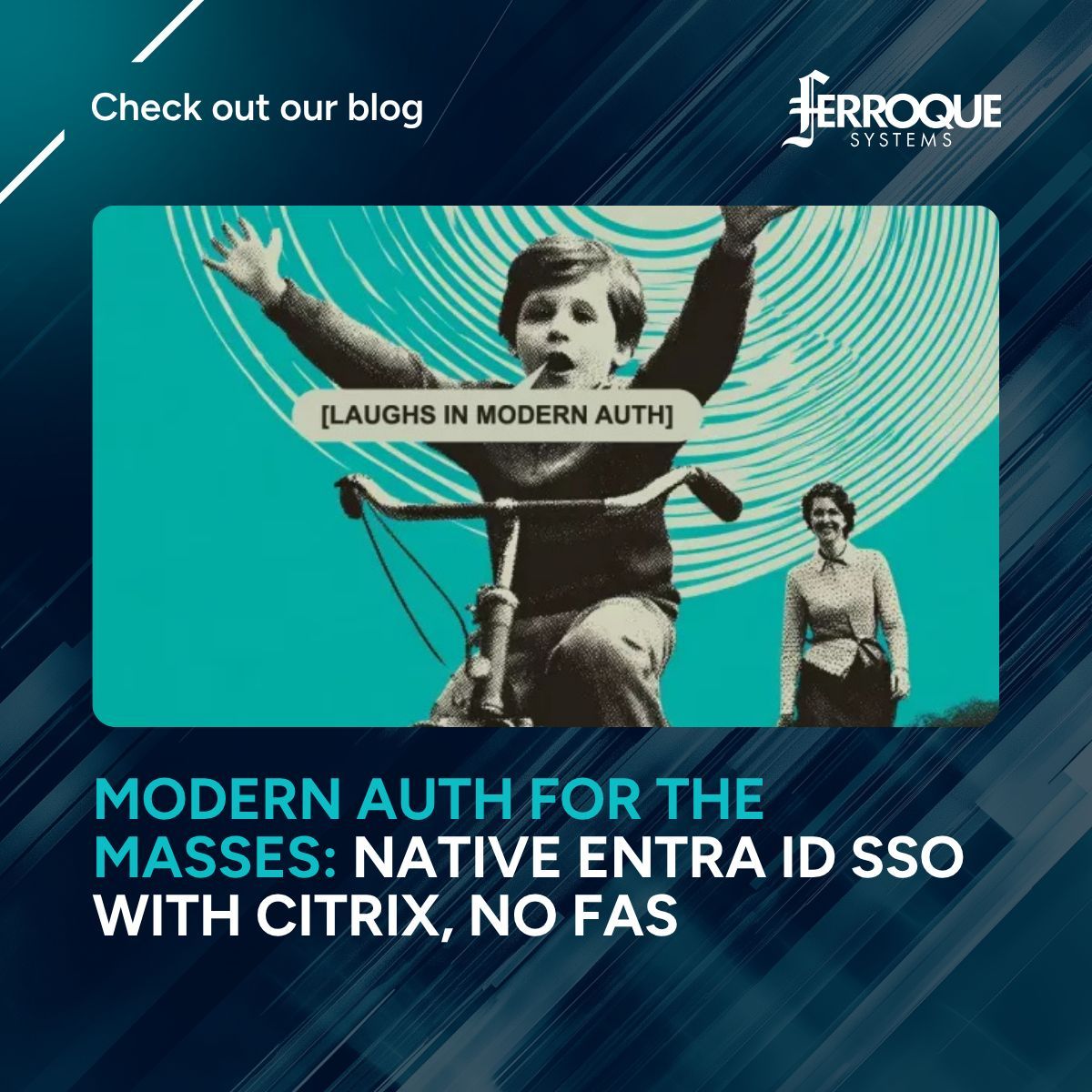 Big news for Citrix admins: native Entra ID SSO is here—no FAS required.
Simpler. Faster. More secure.
Learn what this means for your environment and the future of passwordless access. 

Read the blog: ferrosys.co/3WWD8Em