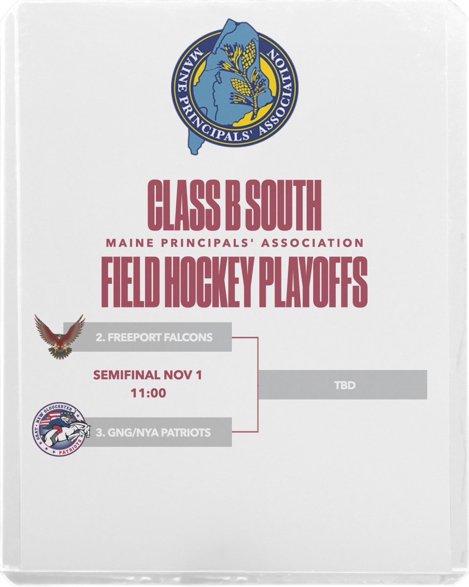 Field hockey will play at Freeport on Saturday, November 1st at 11:00 AM in the semifinal round!

#PatriotPride