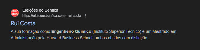 Obg, <a href="/VVermelha/">Visão Vermelha 🎙️</a>  pela discussão que tive c/ a minha mãe agora q me veio dizer que me deixo influenciar pelo Noronha qd digo que o Rui Costa só tem o 9ºano, pq a amiga dela lhe disse "grande benfiquista que deve ser que nem sabe que o RC é eng.º químico e tem um mestrado".