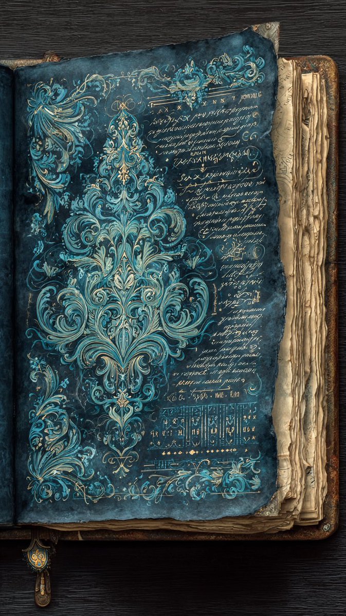 joeythemonste's tweet photo. eldritch symbology ancient lithography, black background, white and teal writing, intricate journal of symbology https://t.co/Ulalt7tnRX