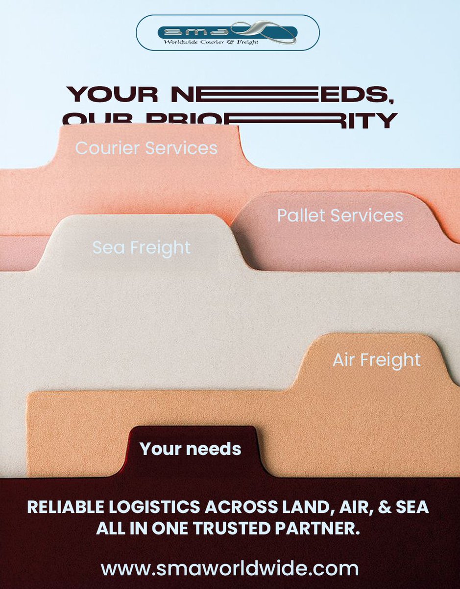 SMAWorldwideLtd's tweet image. Your business deserves logistics you can rely on

From urgent courier deliveries to global freight forwarding, SMA Worldwide provides seamless solutions across every mode — land, air, and sea. 🌍✈️🚛

smaworldwide.com 

 #LogisticsPartner #SMALogistics #FreightForwarding