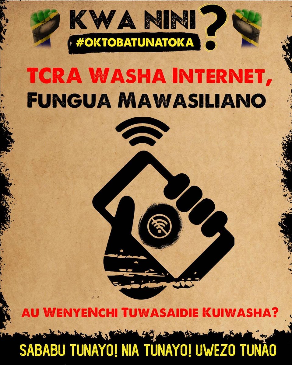 MariaSTsehai's tweet photo. TCRA! Rudisheni mitandao! 
#KeepItOn #Tanzania https://t.co/aD4n3oz8rA