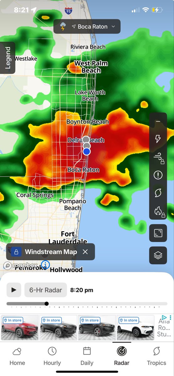 rshep214's tweet photo. @HustleBitch_ I live only a few miles from the Boca resort. The storm was wild! Craziest storm we’ve had in a long time. It just sat over us and dumped rain for hours. Luckily it did not flood where we are. This is a screen shot I took of the storm. Didn’t look like much on the radar https://t.co/f4Jy87TeZm