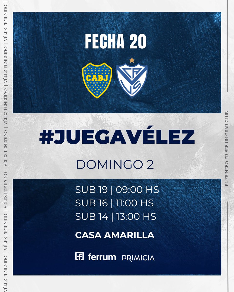 👋🏼⚽️ El domingo juegan las #Juveniles.

Las Fortineras visitarán a Boca por la última fecha del Campeonato de AFA.

🆚 Boca
📆Domingo 02/11
🏟️Casa Amarilla

#VamosNosotras