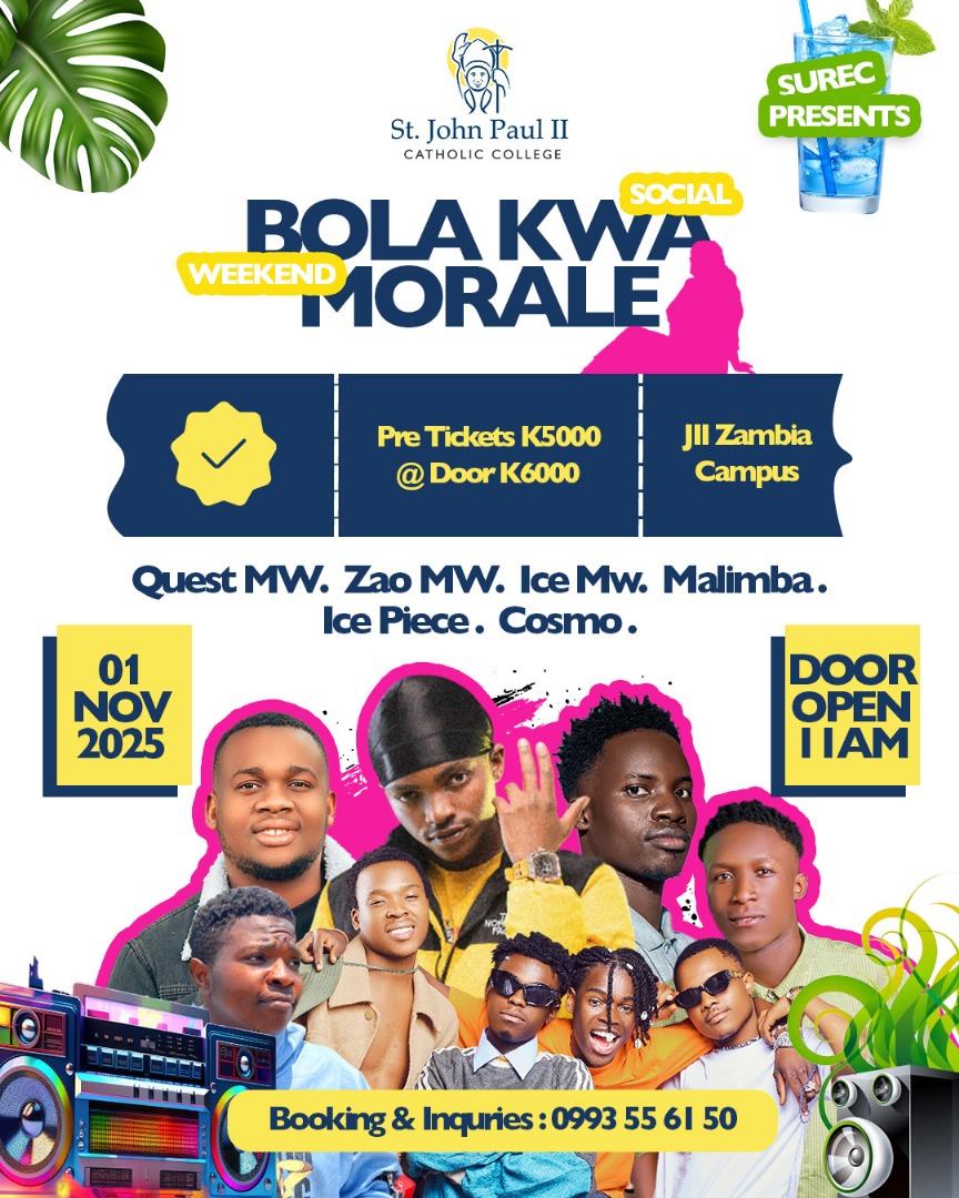 quest_mw's tweet image. 📍Blend Zomba
📍Malawi Night Blues
📍St John Paul Catholic