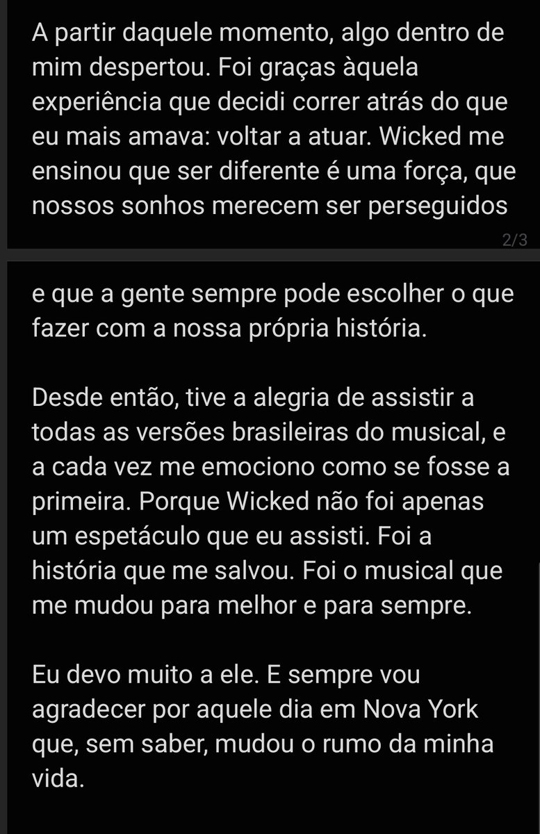 taecomuna's tweet photo. @wickedmusicalbr @universalpicsbr @tvglobo São anos sendo fã de Wicked. Mudou minha vida. Graças a ele eu descobri meu amor por musicais e não desisti da minha carreira de atriz. Devo muito à Oz. Eu faria de tudo para viver esse momento especial em sp.
#EuNaPremiereDeWicked https://t.co/j6WlMzl7zL