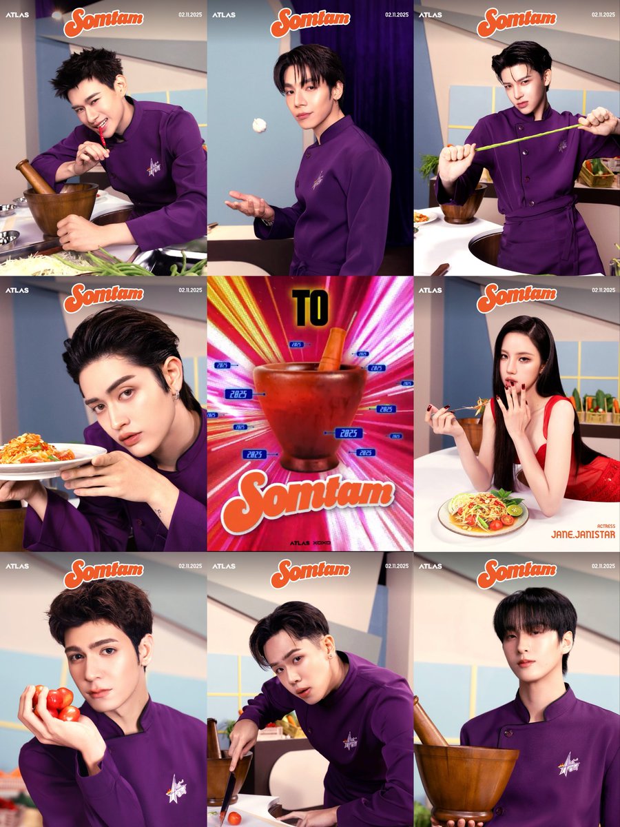 nannannps's tweet image. พี่จู : ตำปูปลาร้า
พี่เจ็ท : ตำป่า
พี่พูม : ตำถั่ว
ไนซ์ : ตำโคราช
เออร์วิน : ตำผลไม้
มิวอ้อน : ตำทะเล
แทด : ตำไทยไข่เค็ม

เอลิส : ฟีลลิ่งเจนิส🌶️
#ATLAS_SOMTAMKeyVisual
#ATLAS_SOMTAM
#ATLAS_th #ATLASth