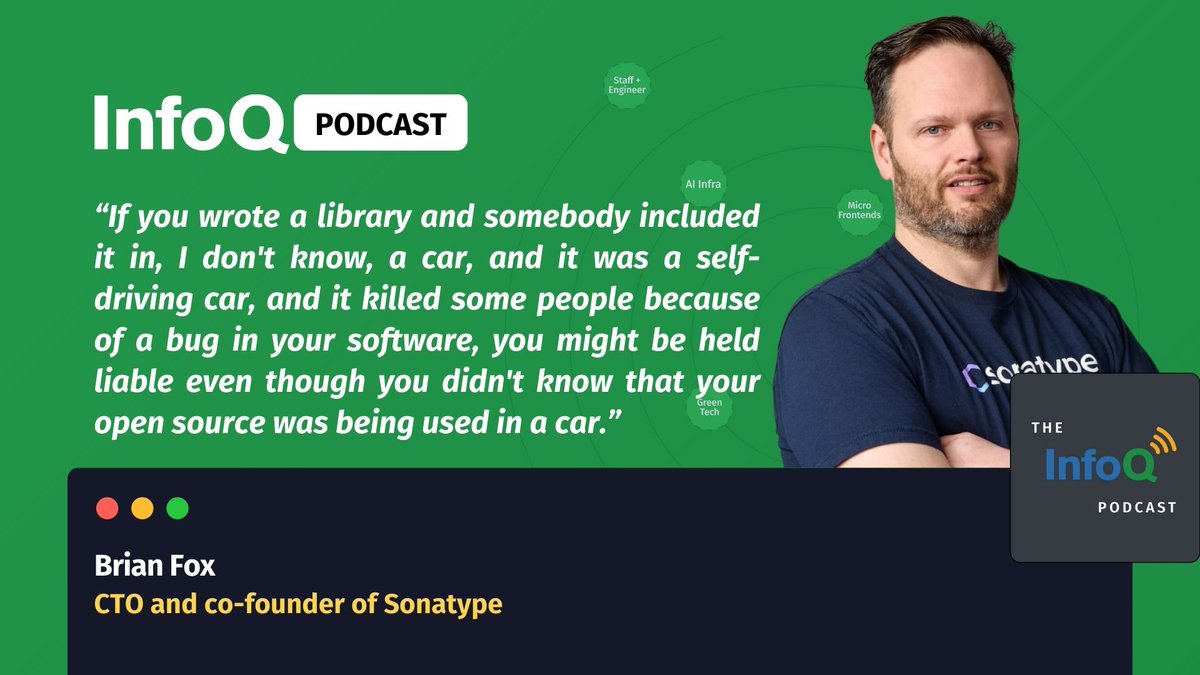 InfoQ's tweet image. Most orgs use #OpenSource without knowing what’s inside. When a zero-day vulnerability like #Log4Shell hits, that turns a bug into a crisis.
🎧 This #InfoQ #podcast unpacks the EU Cyber Resilience Act and its impact on open-source projects: bit.ly/48DNQqo
#Security