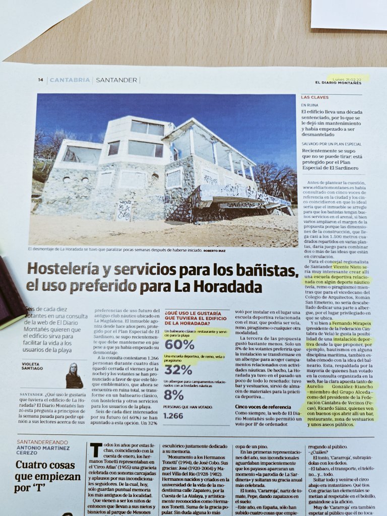 El 8️⃣6️⃣% de los vecinos encuestados por <a href="/dmontanes/">eldiariomontanes.es</a> están a favor de mantener #LaHoradada. 🏠

En una segunda encuesta, el 9️⃣2️⃣% apostaban por propuestas compatibles con nuestro proyecto.
#SalvemosLaHoradada