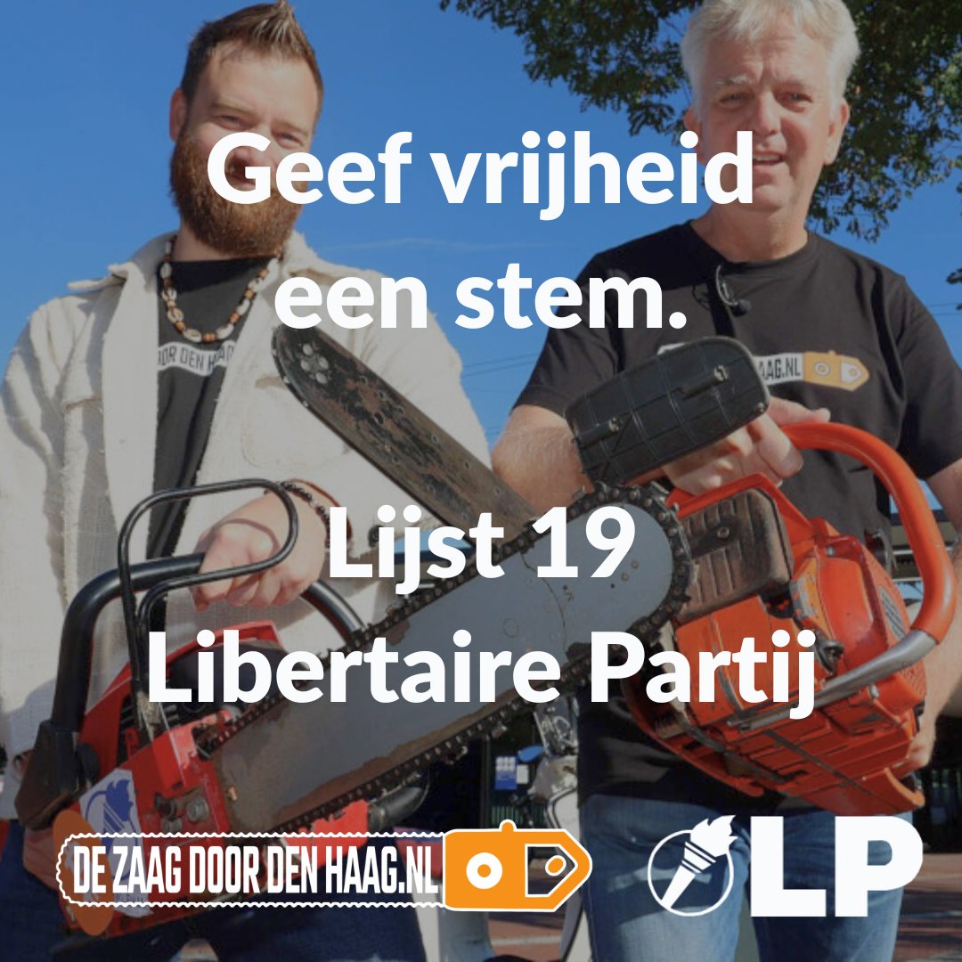 StemLP's tweet photo. De zaag door Den Haag! Vandaag kan je tot 21:00 uur stemmen. Wacht niet tot het laatste moment en geef vrijheid een stem! Alvast hartelijk bedankt voor alle stemmers.

#TK2025 #TweedeKamer #Verkiezingen2025 https://t.co/hXn2x4hK3d