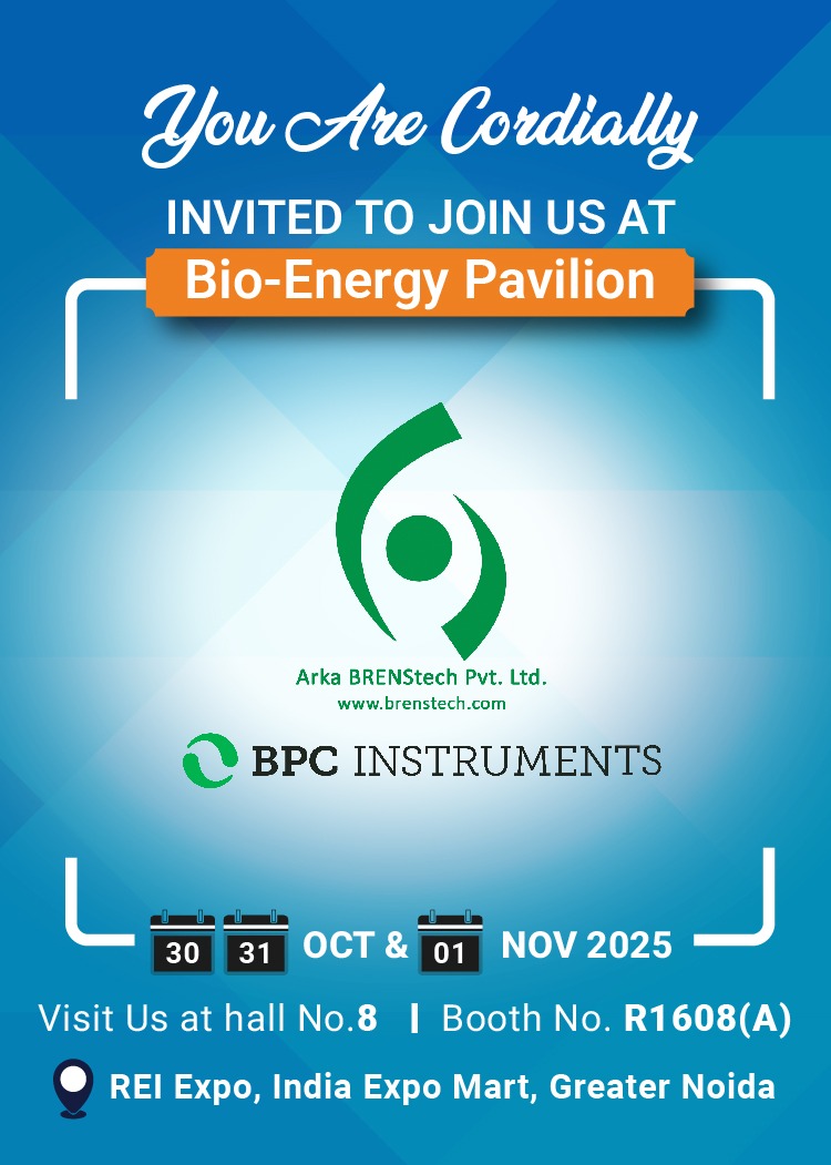 Let’s Connect and Let’s Talk BIOGAS

Join Arka BRENStech Pvt Ltd and BPC Instruments AB Instruments at the Bio-Energy Pavilion, REI Expo 2025, Hall No. 8, Booth R1608(A), from Oct 30–Nov 1, 2025.

#biogas #biocbg #biocng #biomethane #gas #satat #mopng #srinivaskasulla