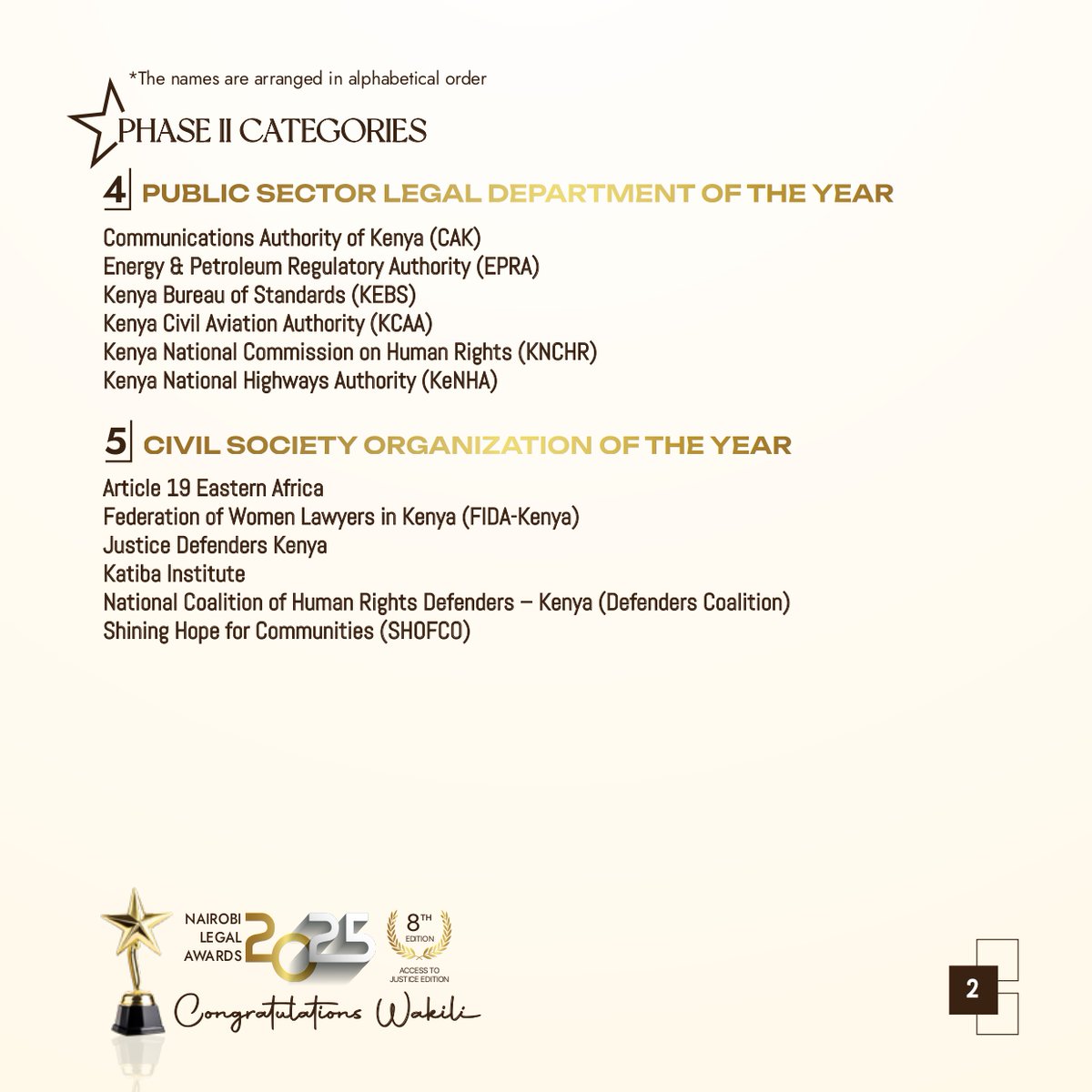 NAIROBI LEGAL AWARDS - Access to Justice Edition tweet media