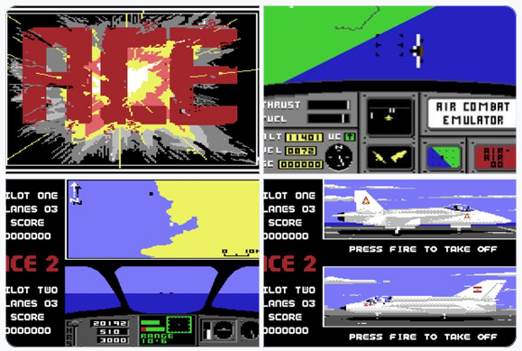The #C64 A to Z

My Fave A Games No.18

ACE/ACE 2

ACE &amp; ACE 2 both deliver cockpit-based, jet combat action. ACE mixes flight sim &amp; blasting gameplay, while ACE 2 simplifies things into Top Gun-inspired 1-on-1 dogfights. Nice graphics, decent sound, great gameplay - pretty ACE!