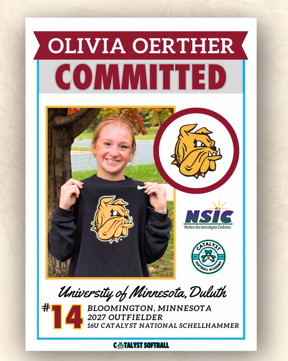 CatalystSB_'s tweet image. In her first year with Catalyst, Olivia’s made an immediate impact — elite speed, powerful bat, &amp;amp; next-level range in the outfield.

The Bulldogs are getting a fierce competitor with energy, confidence, &amp;amp; relentless drive to improve. So proud of you, Olivia! 🥳

Go Bulldogs!! 🐶