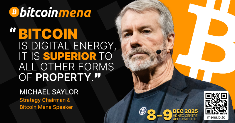 bitcoinmenaconf's tweet photo. Bitcoin is digital energy, it is superior to all other forms of property.
The biggest Bitcoin conference is back in Abu Dhabi
Meet the bitcoin experts, cutting-edge insights, and a global network at Bitcoin MENA! Tickets are on sale now!