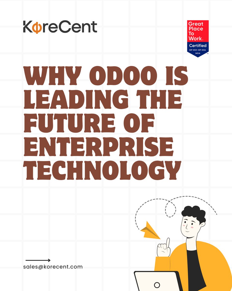 KorecentS's tweet image. 𝗪𝗵𝘆 𝗢𝗱𝗼𝗼 𝗜𝘀 𝘁𝗵𝗲 𝗘𝗥𝗣 𝗼𝗳 𝘁𝗵𝗲 𝗙𝘂𝘁𝘂𝗿𝗲
𝗥𝗲𝗮𝗱 𝗠𝗼𝗿𝗲 - linkedin.com/feed/update/ur…
𝗖𝗼𝗻𝘁𝗮𝗰𝘁 𝘂𝘀 - sales@korecent.com
#OdooImplementation #Korecent #ERPInnovation #BusinessGrowth #AIinERP